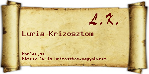 Luria Krizosztom névjegykártya